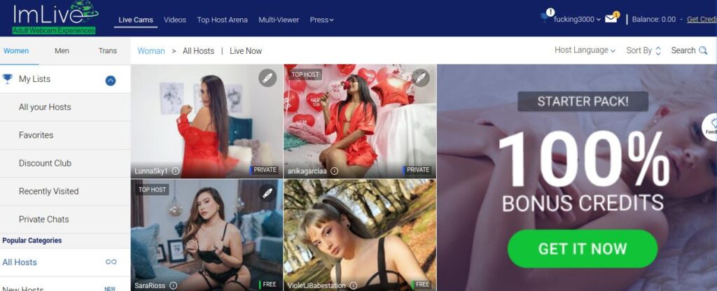 ImLive Sex Cam Platform: un sitio porno de cámaras que vale la pena usar